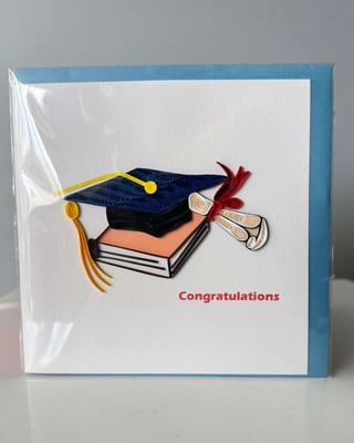 Handmade Quilling Card - Graduation