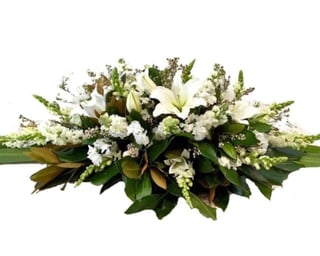 White Lily Flower Casket Cover