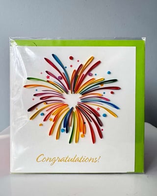 Handmade Quilling Card - Congrats Fireworks