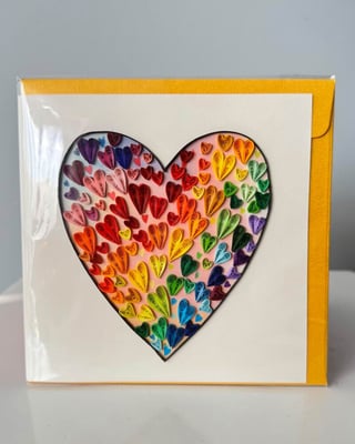 Handmade Quilling Card - Fancy Heart
