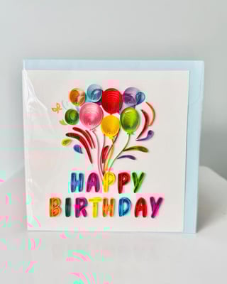 Handmade Quilling Card - Happy Birthday