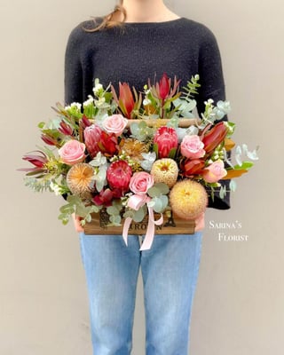 Rosy Native Flower Basket