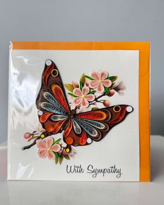 Handmade Quilling Card - Sympathy Butterfly