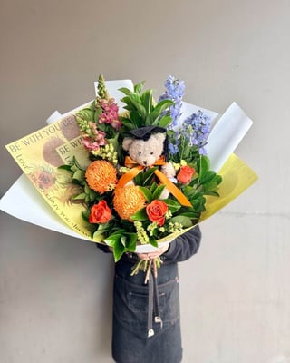 Orange Graduation Flower Bouquet