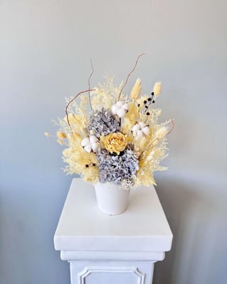 Dusty Snow Preserved Flower Arrangement