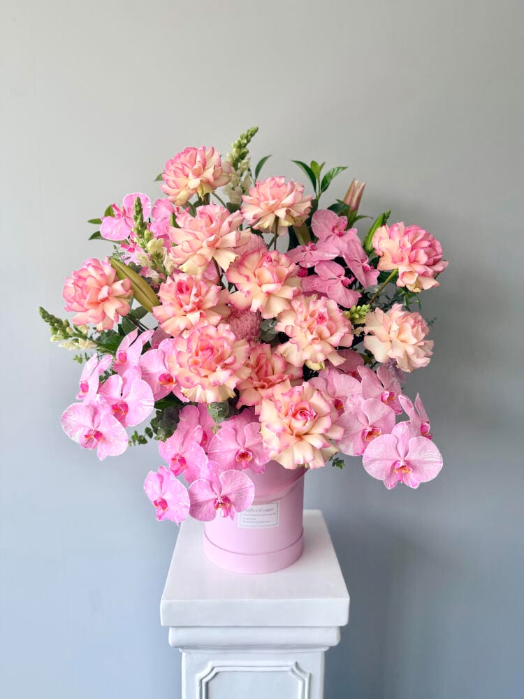 The Incredible Lush Pink Flower Hat Box