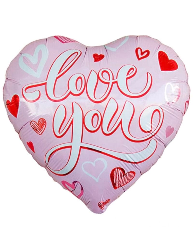 Helium foil - I love U pink