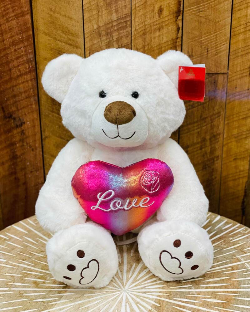 Teddy bear with rainbow heart