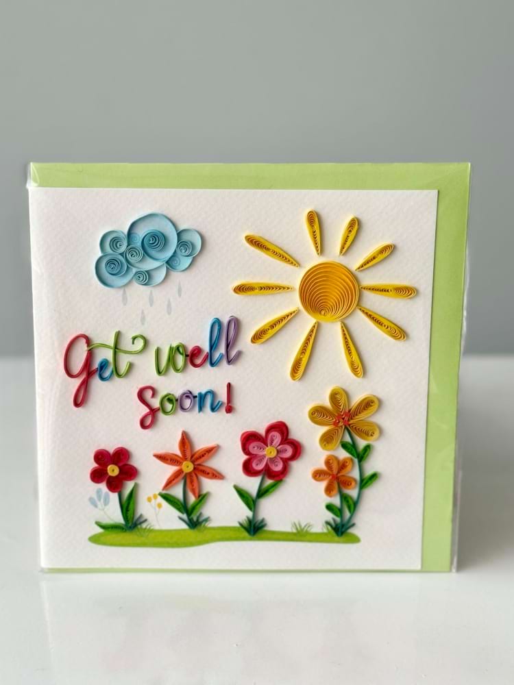 Handmade Quilling Card Get Well Soon