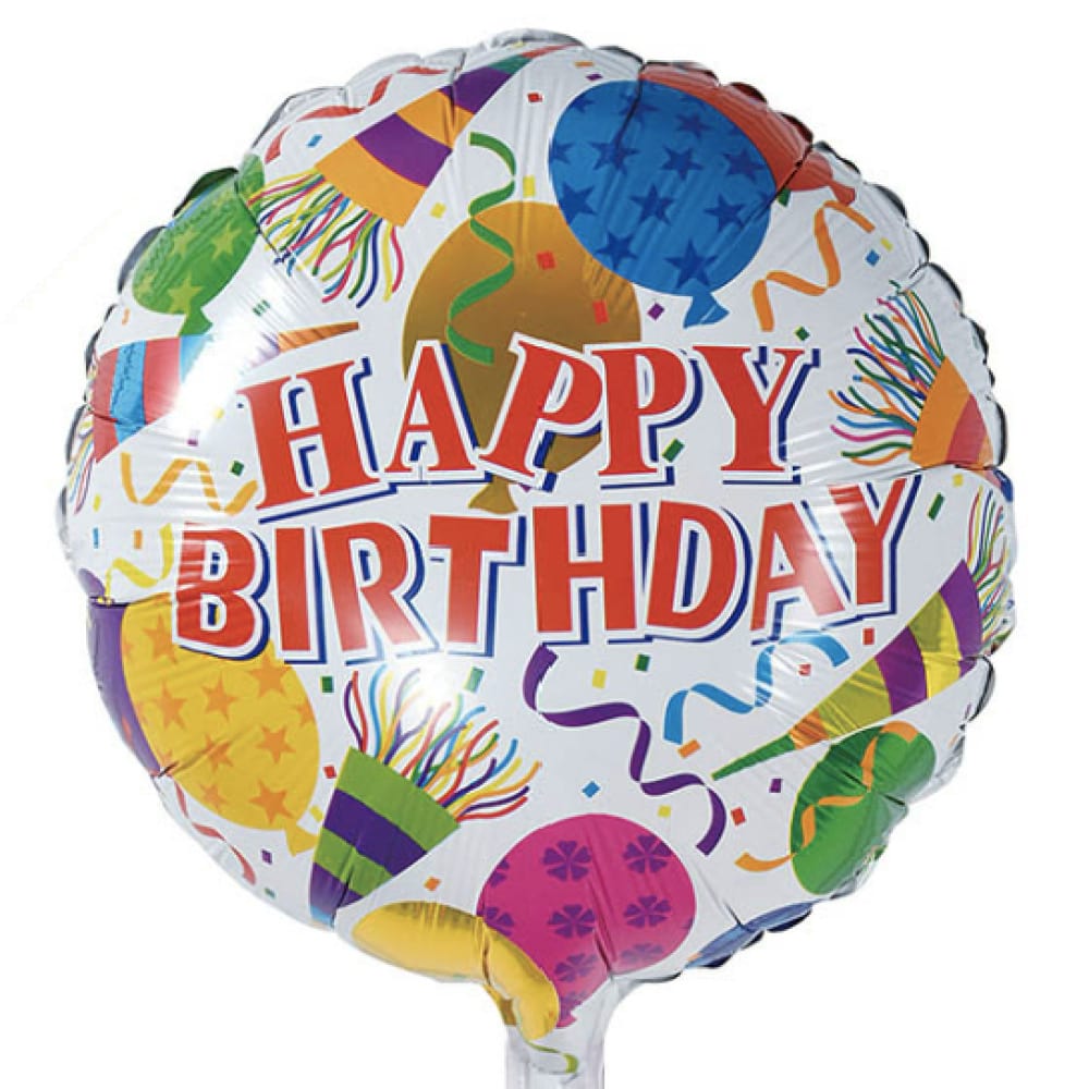 Helium Foil Balloon- Colourful Happy Birthday