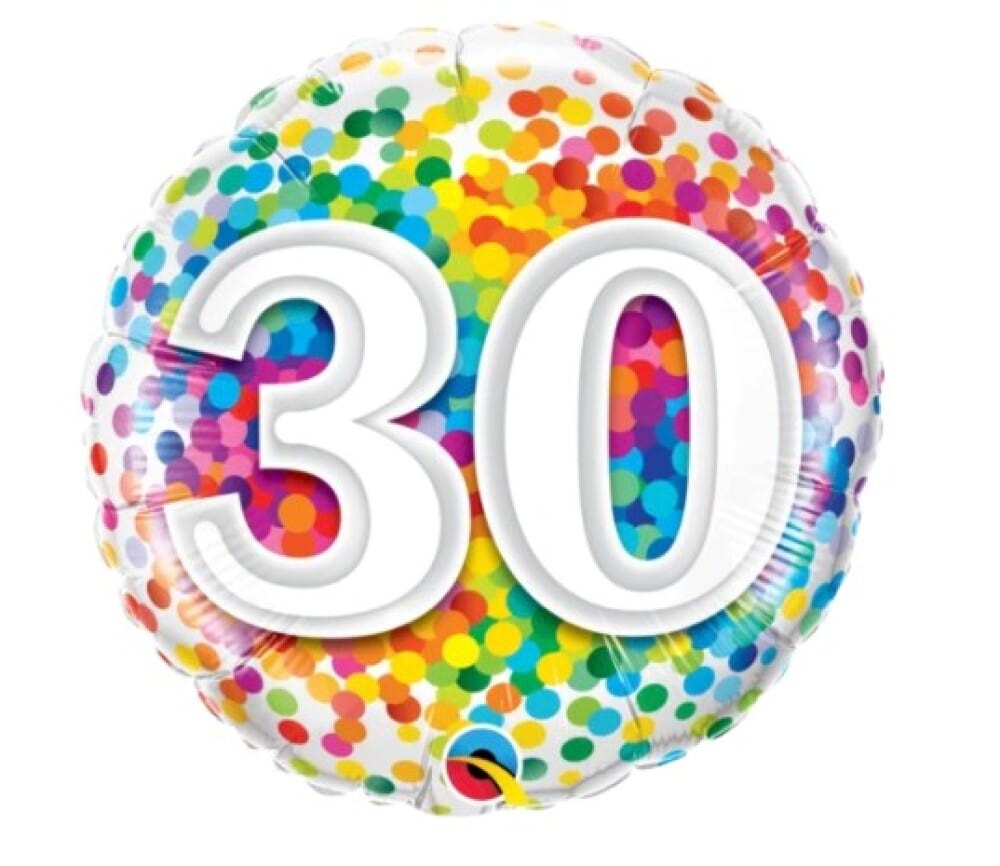 Helium Foil Balloon - 30th Birthday 
