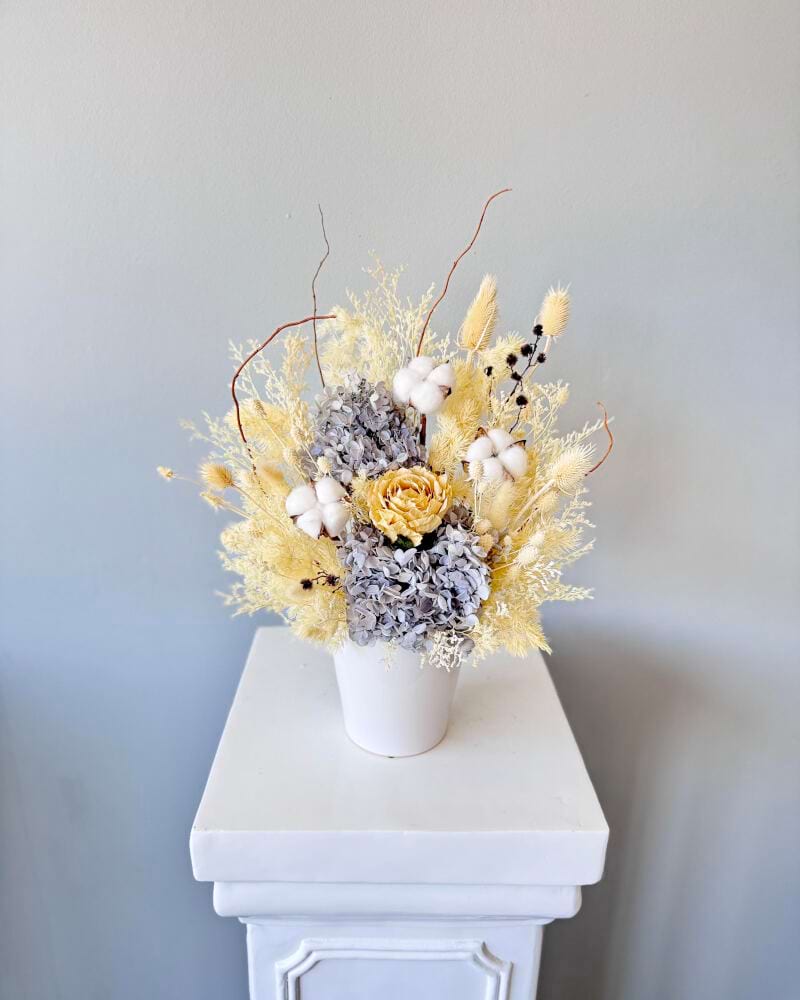 Dusty Snow Preserved Flower Arrangement