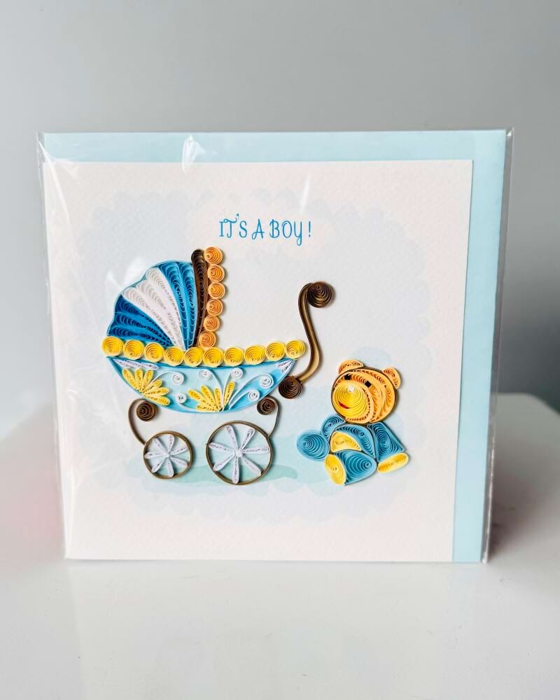 Handmade Quilling Card - It`s A Boy