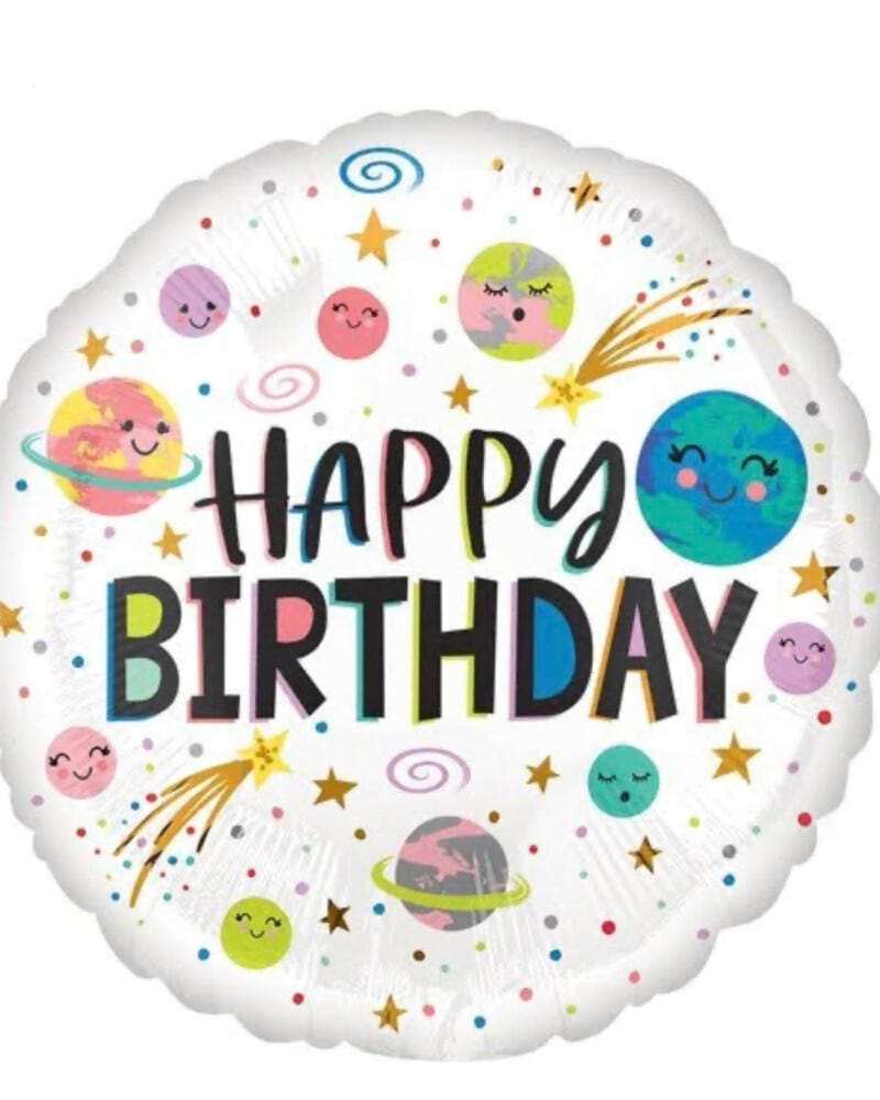 Helium Foil Balloon - Happy Birthday Space