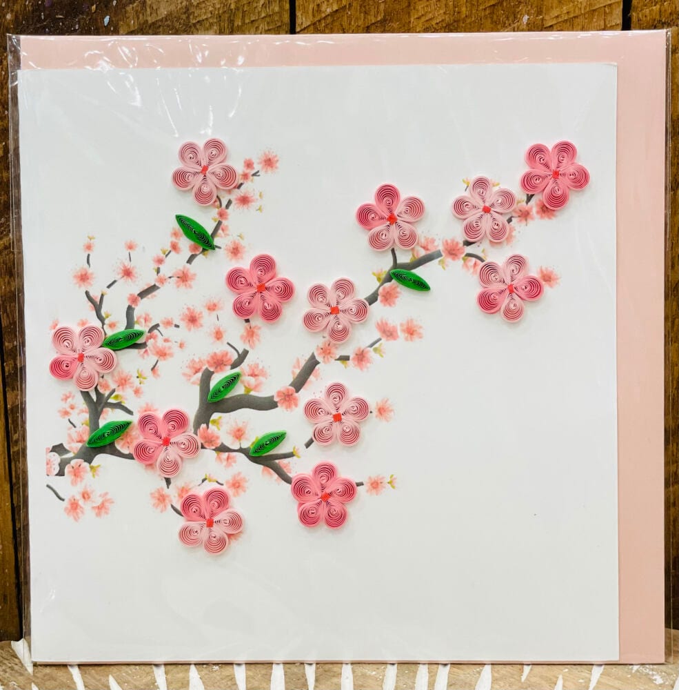 Handmade Quilling Card - Cherry Blossom